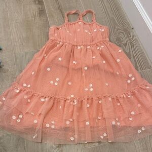Cat & Jack Coral Pink Daisy Tulle Dress